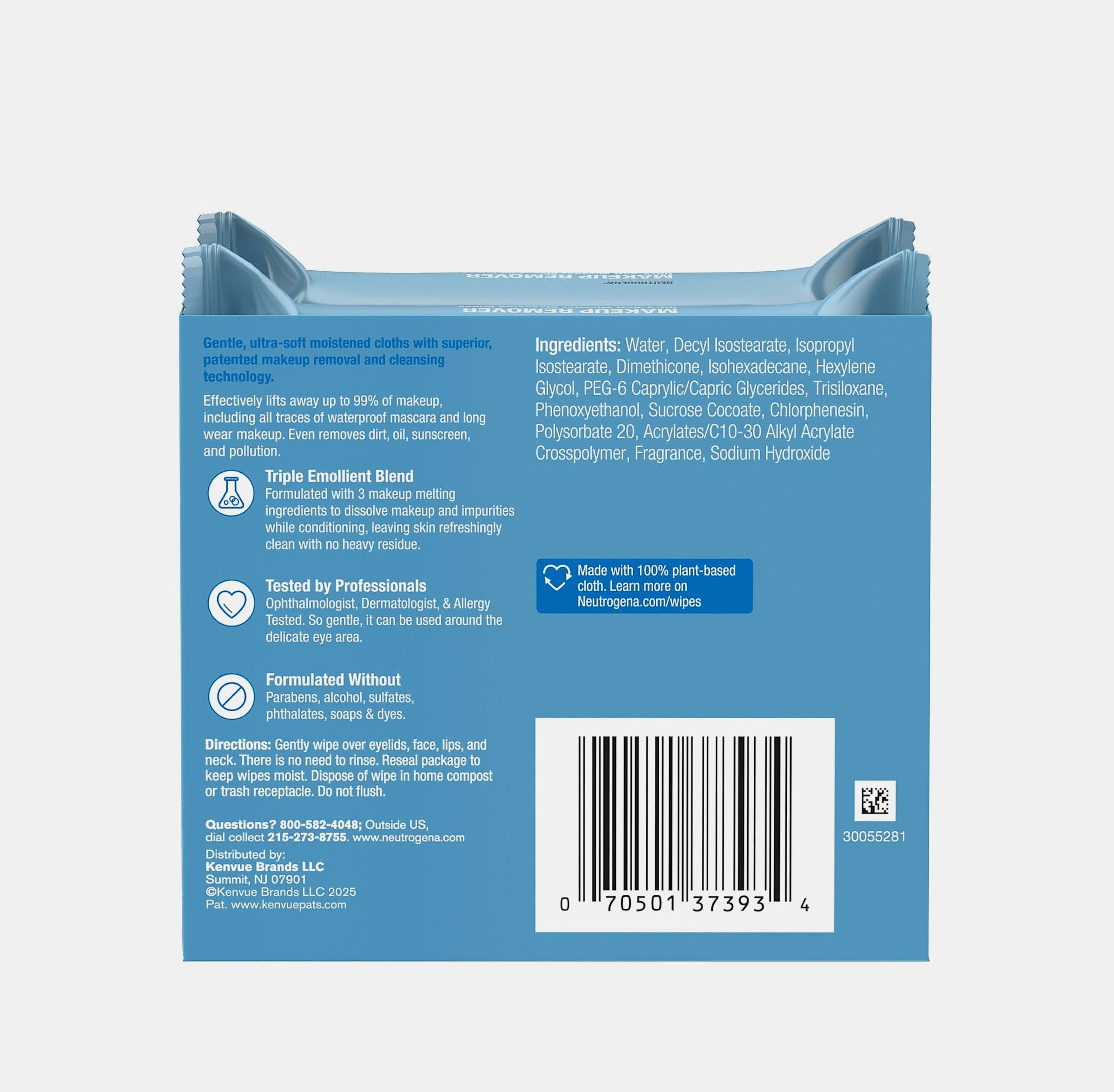 Neutrogena Micellar Makeup Remover Wipes, Alcohol-Free, 50 Count