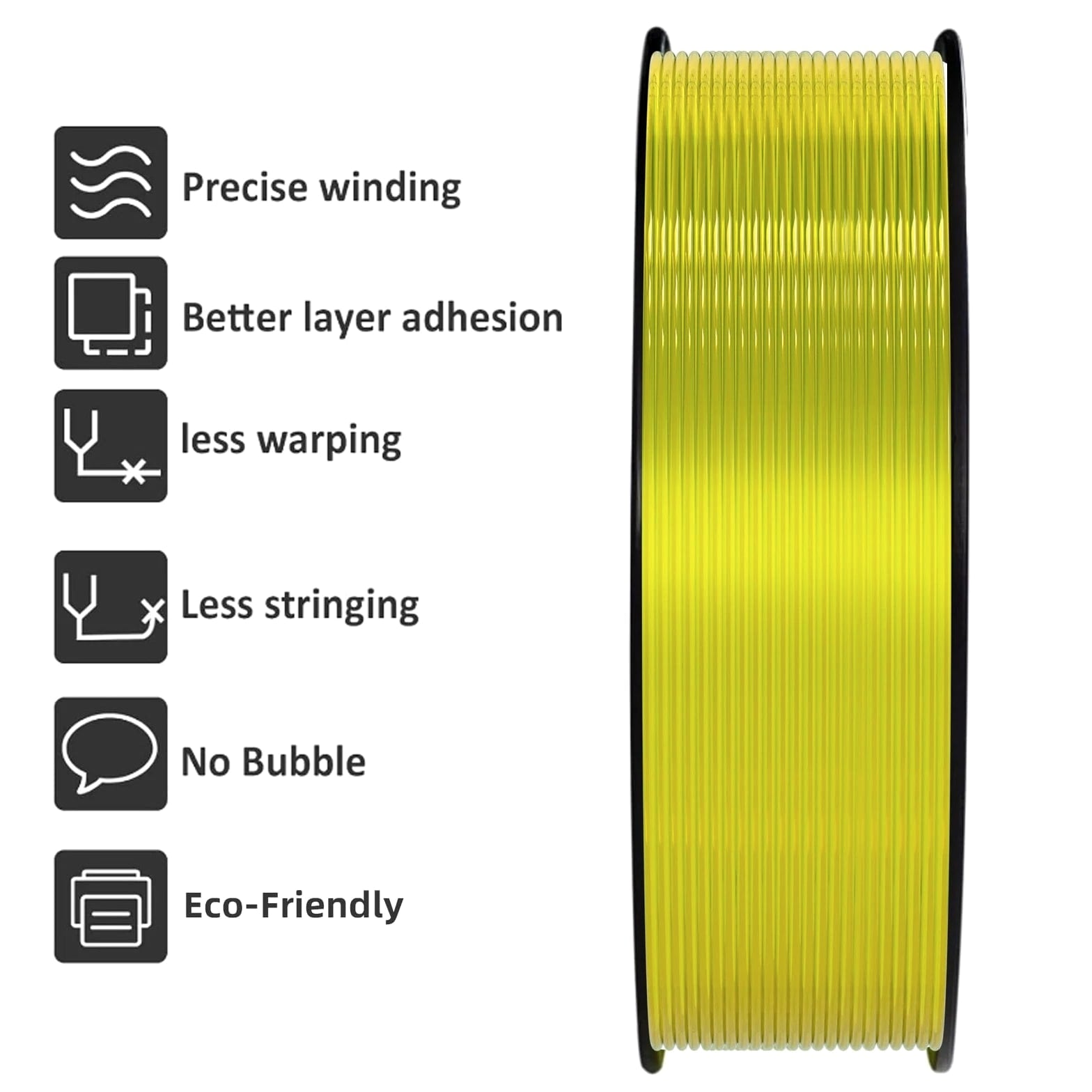 Geeetech TPU Filament 1.75mm, Shore 95A Flexible 3D TPU, Clear Yellow
