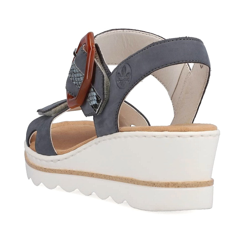 Rieker 67476 Rose Women's Wedge Sandals with Anti-Stress Design
