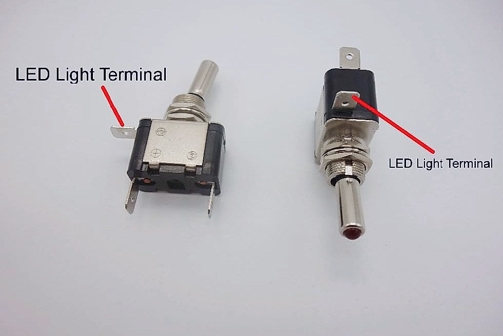 12V 20A Toggle Switch with Red LED Light, SPST Maintained, 2 Pack