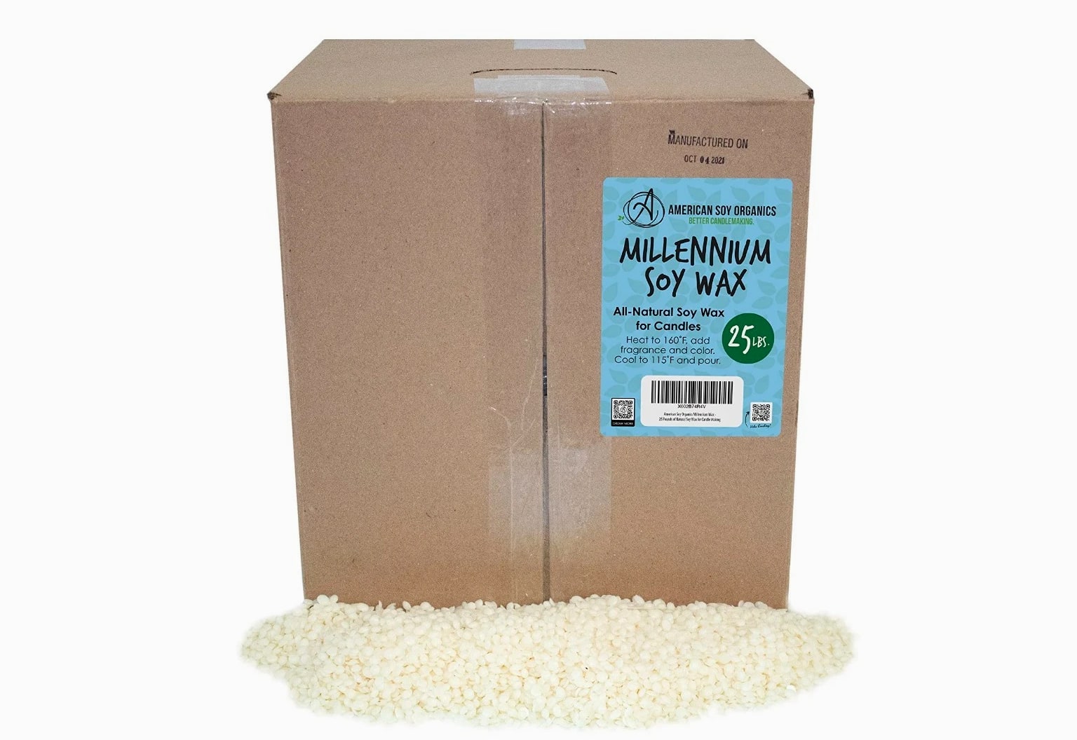 Natural Soy Wax for Candle Making - 25 lb Bulk Bag, Eco-Friendly Premium Quality