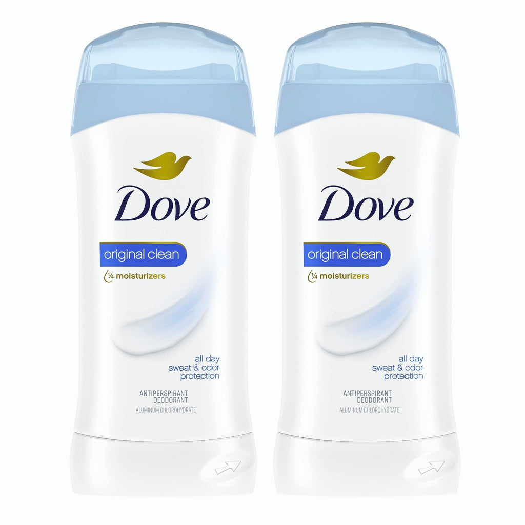Dove Invisible Solid Antiperspirant Deodorant Stick, Original Clean, 2.6 oz, 2 Count