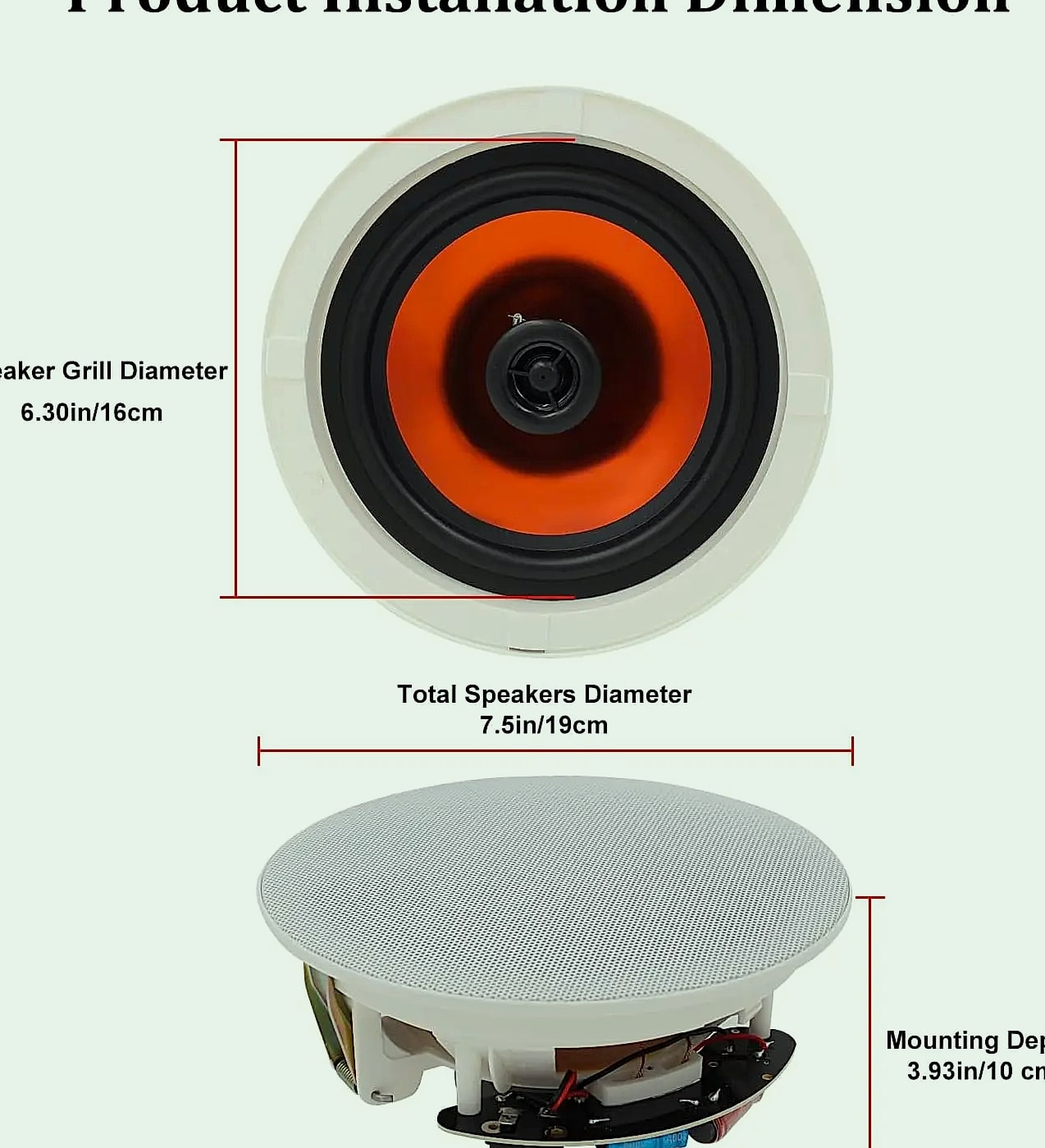 Herdio 628BT 6.5" Bluetooth ceiling speaker system 600W