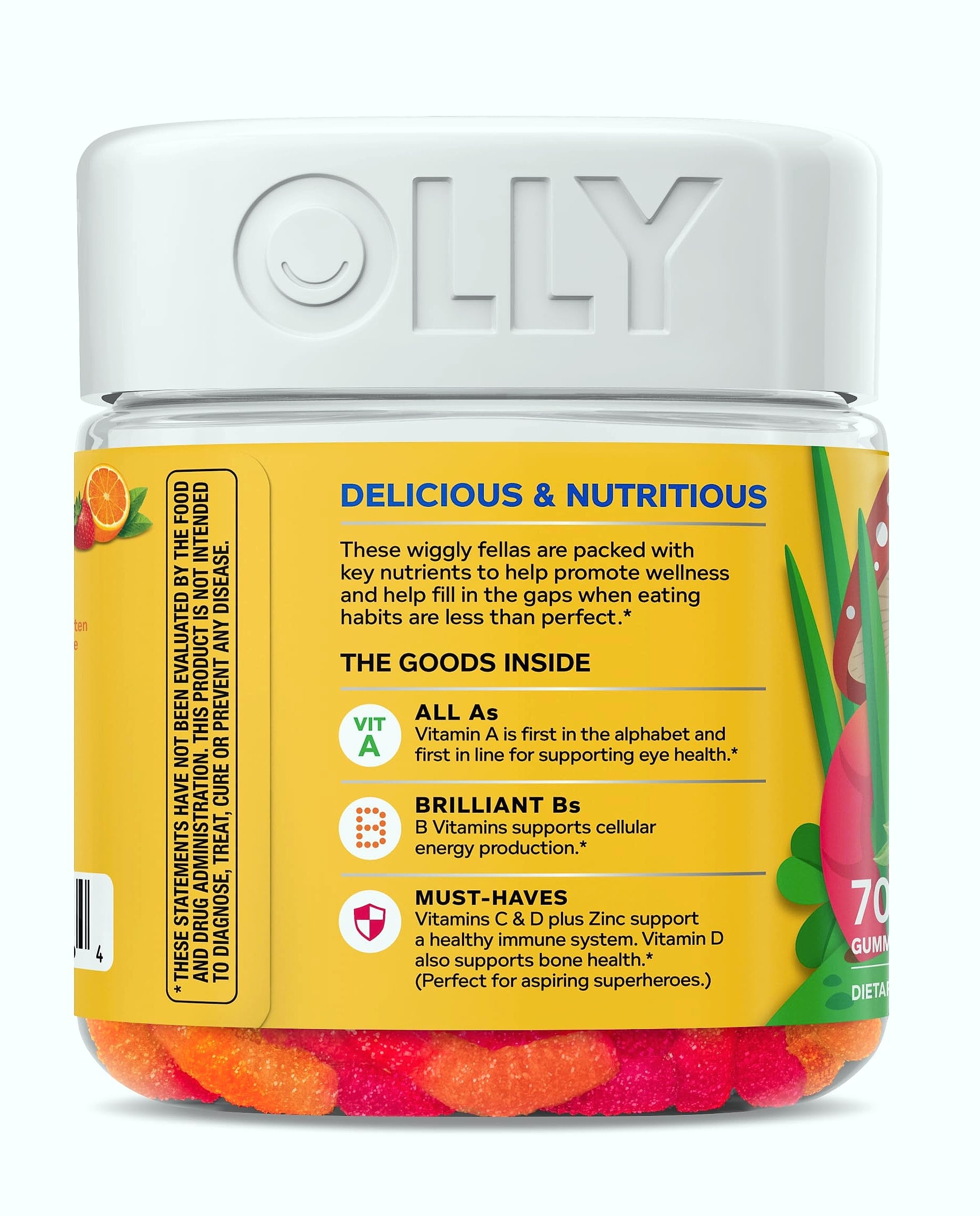 OLLY Kids Multivitamin Gummy Worms, Immune Support, 70 Count