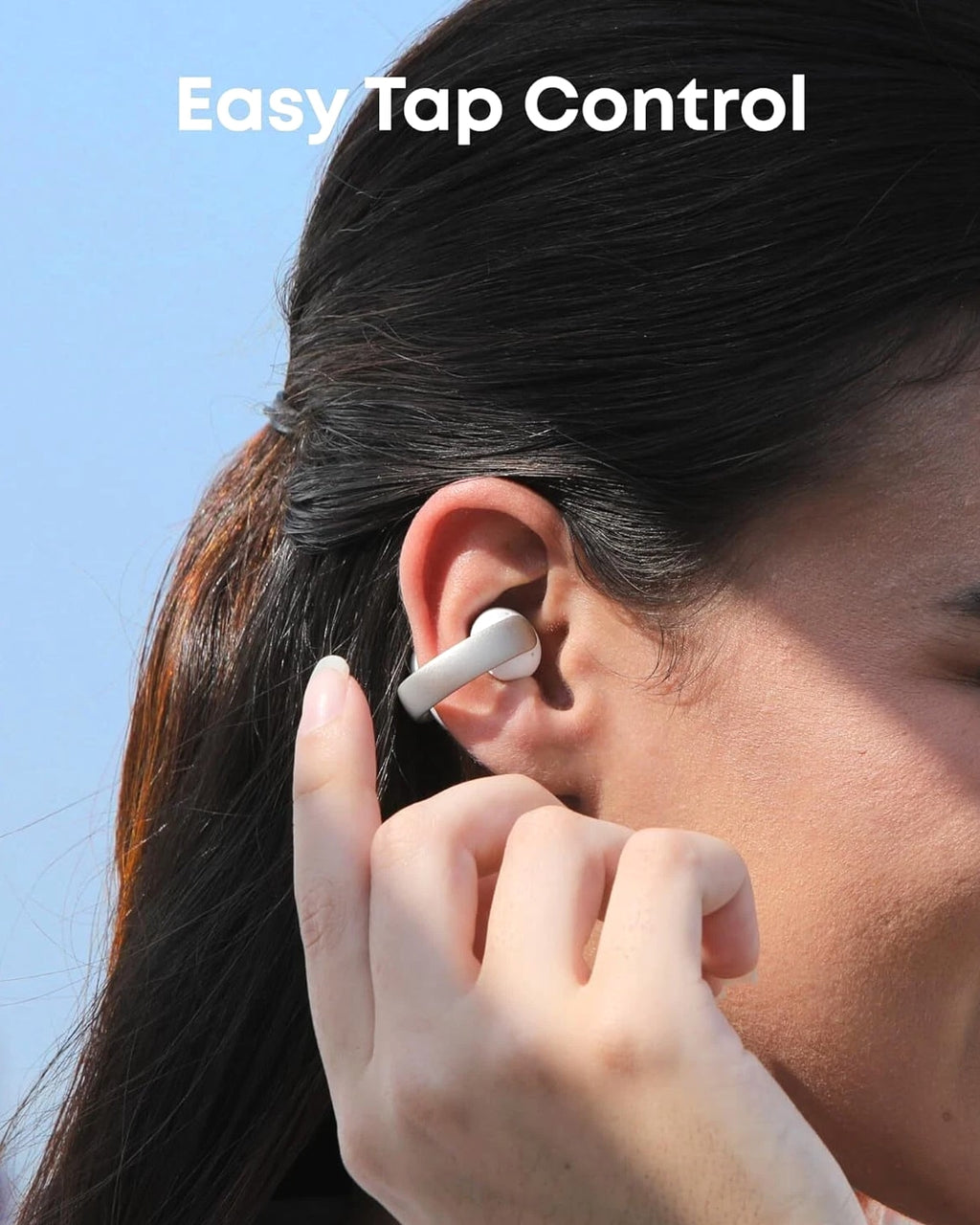 Soundcore AeroClip Open-Ear Earbuds Clip-On Headphones 4 Mic AI-Boost Clear Call