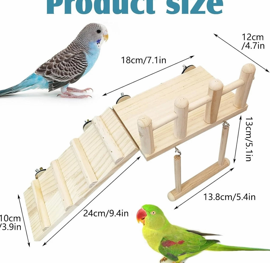 13PCS Hanging Bird Toys Set with Perches and Chew Toys - Perfect for Parakeets