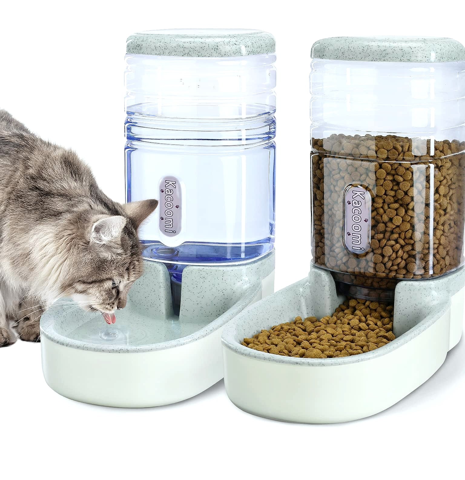 Kacoomi Automatic Pet Feeder and Water Dispenser Set, 1 Gallon
