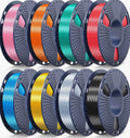 Silk PLA Filament Bundle 1.75mm, Silk 3D Printer Filament Multicolor Pack Individually