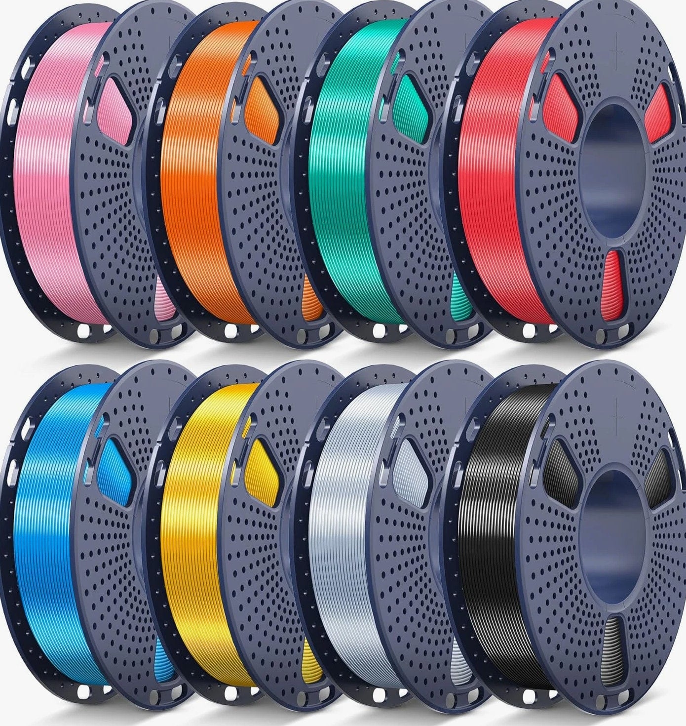 Silk PLA Filament Bundle 1.75mm, Silk 3D Printer Filament Multicolor Pack Individually