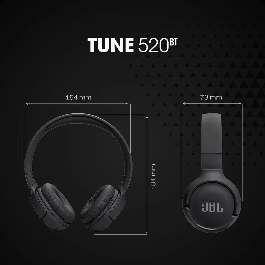 JBL T510BT Wireless Over-Ear Headphones - Black