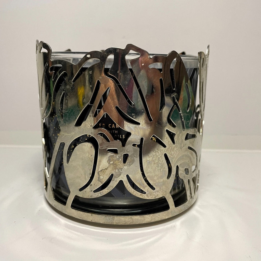 Bath & Body Works Silver Metal Tulip Flower Spring Easter Candle Holder for 3-Wick