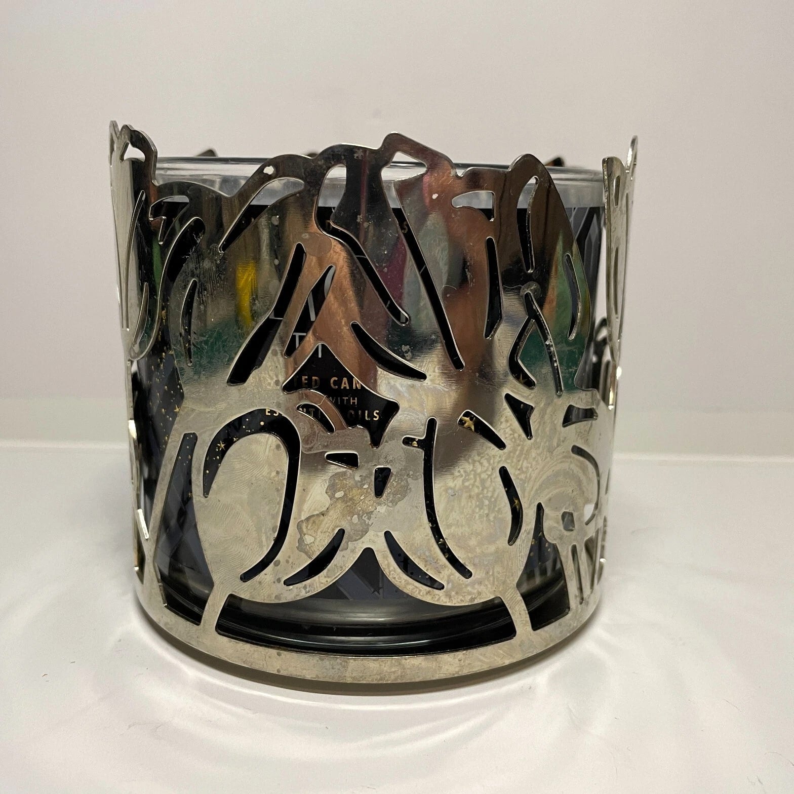 Bath & Body Works Silver Metal Tulip Flower Spring Easter Candle Holder for 3-Wick