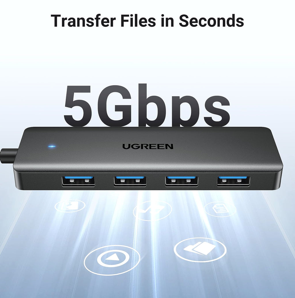 UGREEN USB 3.0 Hub 4 Port USB A Splitter Expansion 0.5FT
