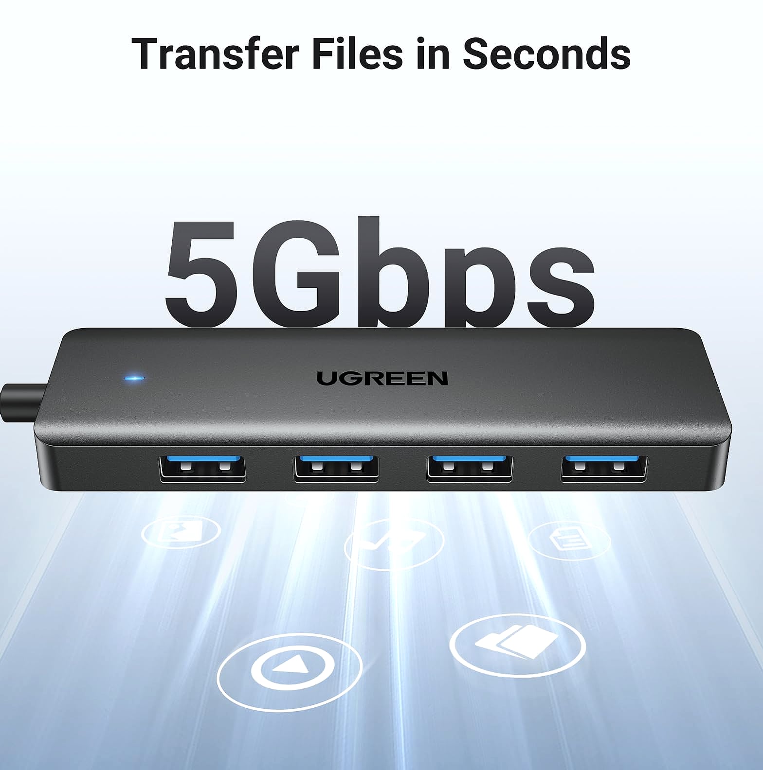 UGREEN USB 3.0 Hub 4 Port USB A Splitter Expansion 0.5FT