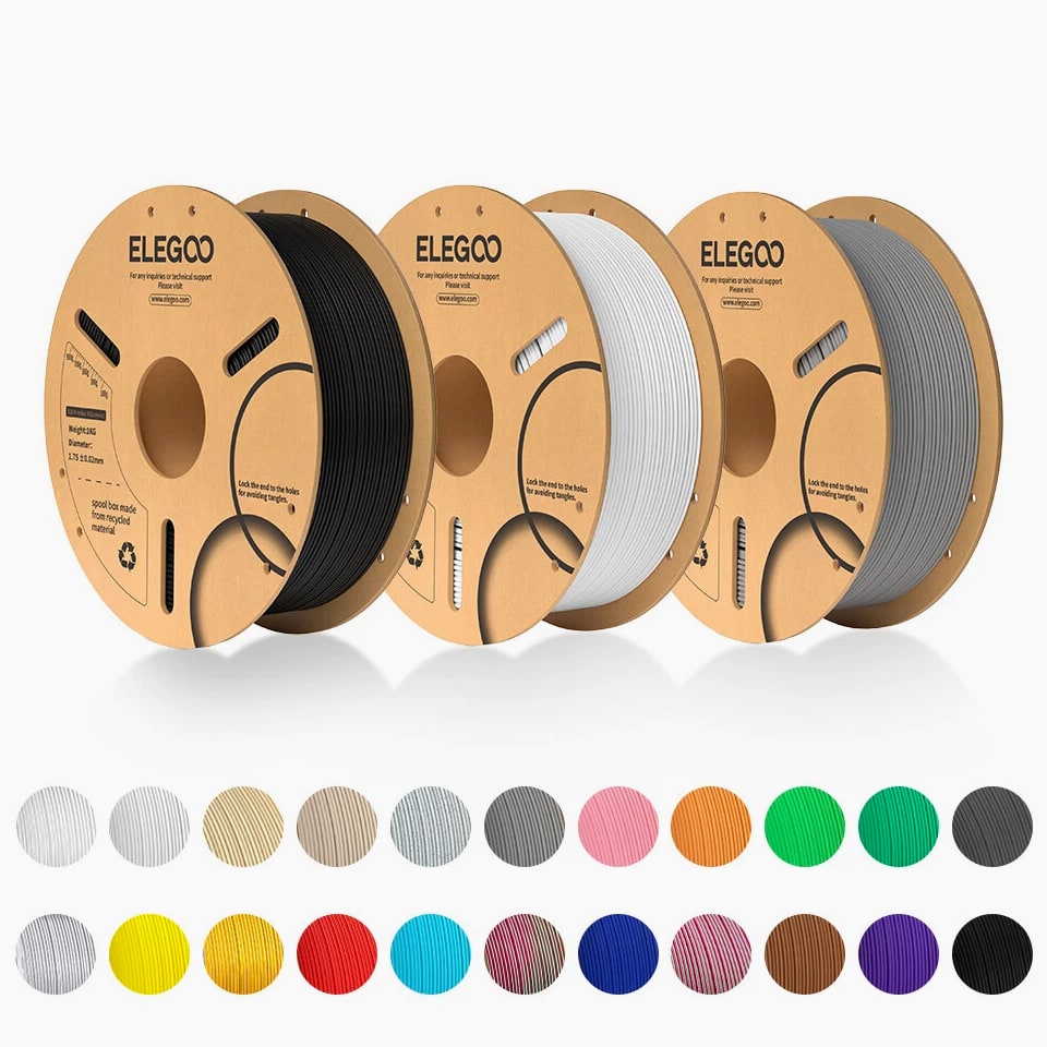 【Buy 6 Get 4 Free,Add 10】ELEGOO PLA PLA+ Rapid PLA+ ASA 3D Printer Filament 1KG
