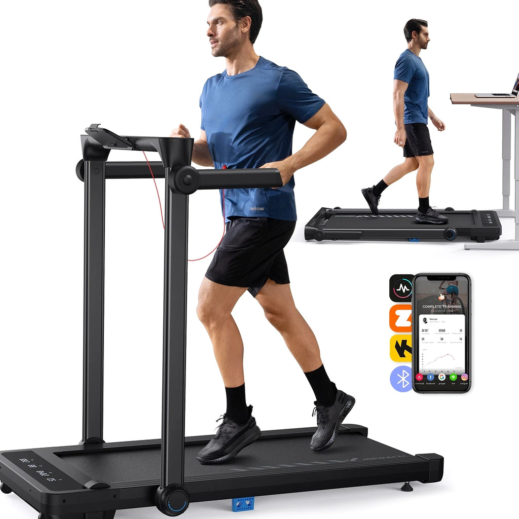 MERACH Folding Electric Home Treadmill 1-12 km/h with Remote Control & LED Display