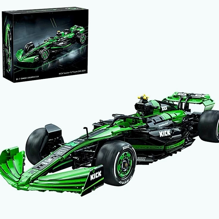 Technical KICK SAUBER F1 C44 Sports Model Car Set,1:8 Racing Car Kits Model 2553PCS Building Blocks Car Lovers Muscle Car Fans