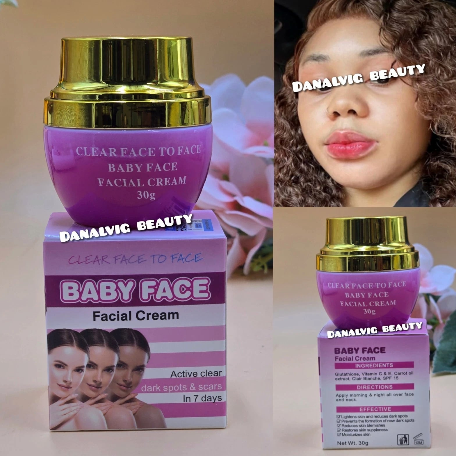baby face facial cream Active Clear Dark Spots $ Scars In 7 Days