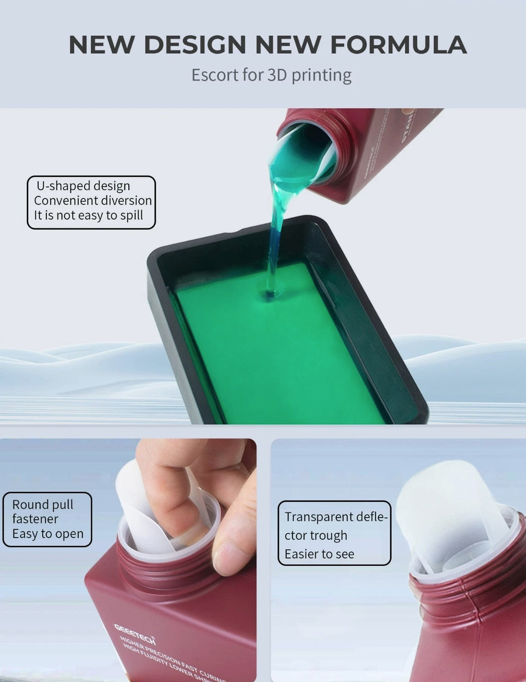 ABS-Like Resin for 3D Printer 405nm UV Curing Photopolymer Resin 3D Skin Color