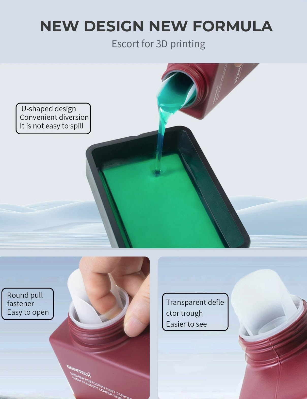 ABS-Like Resin for 3D Printer 405nm UV Curing Photopolymer Resin 3D Skin Color