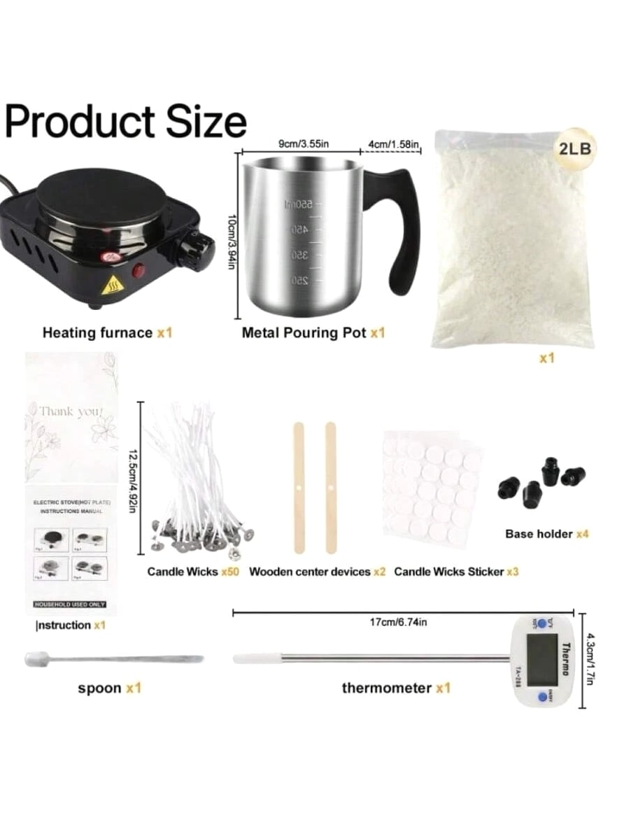 DIY Candle Making Kit for Adults & Beginners, Complete Starter Set with Wax Melting