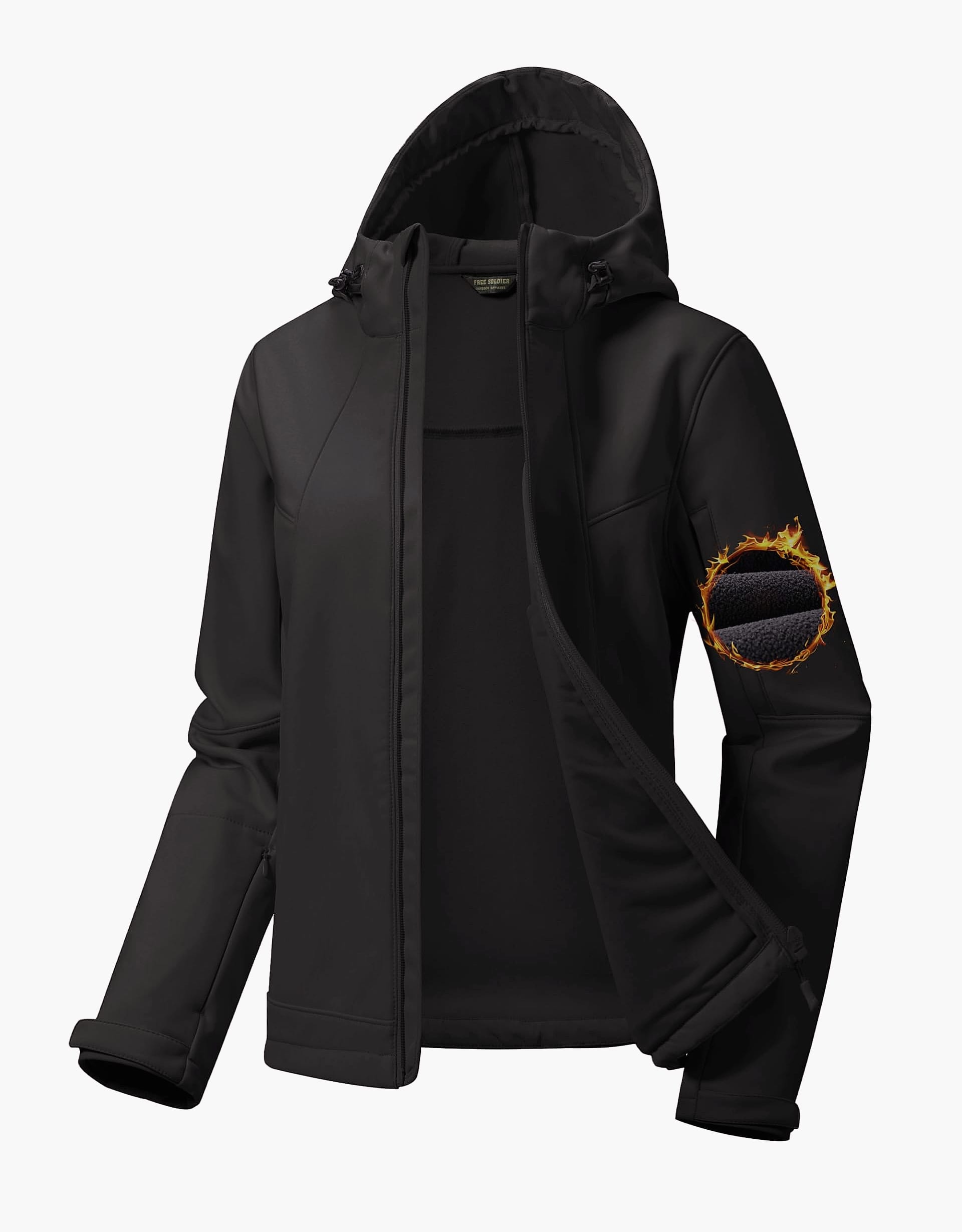 Free Soldier Women's Waterproof Softshell Jacket with Hood