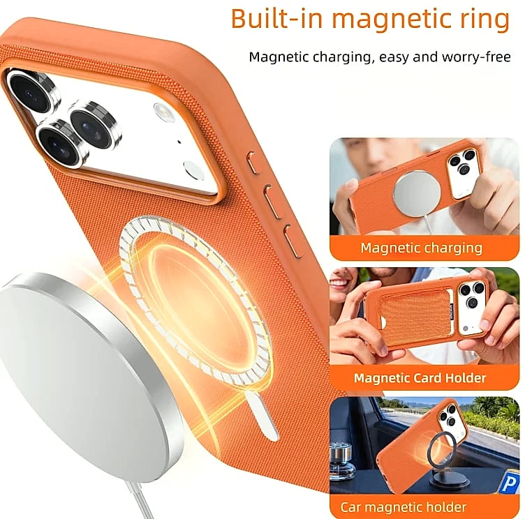 Techwoven Fabric Magnetic Phone Case for iPhone 15/16/17 Pro Max