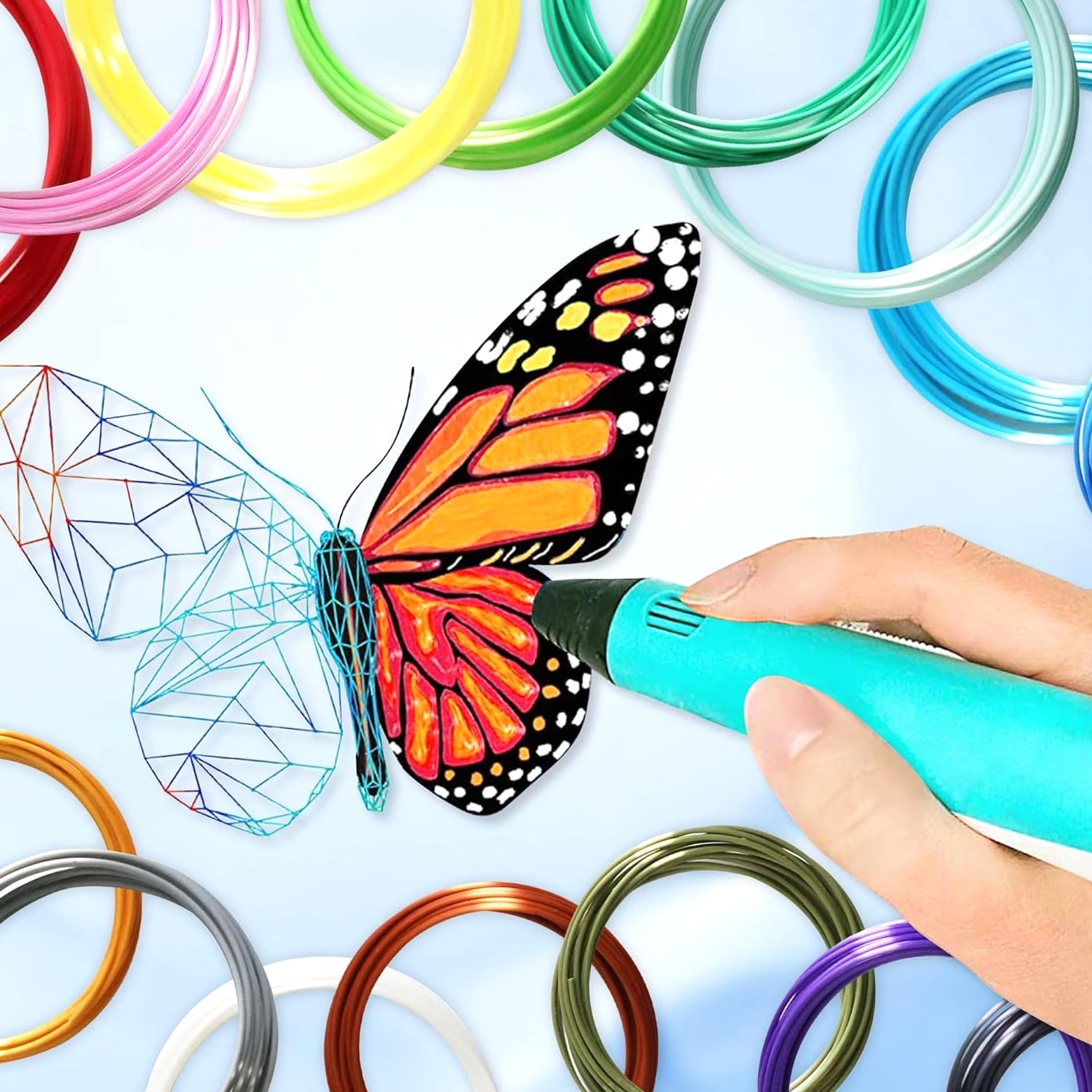 16 Colors Silk Shiny PLA Filament Sample Pack, Each Color 4 Meter Length, Total