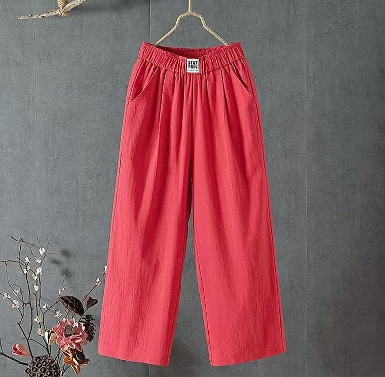 XPQBB Women's Summer Casual Pants Cotton Linen Blend