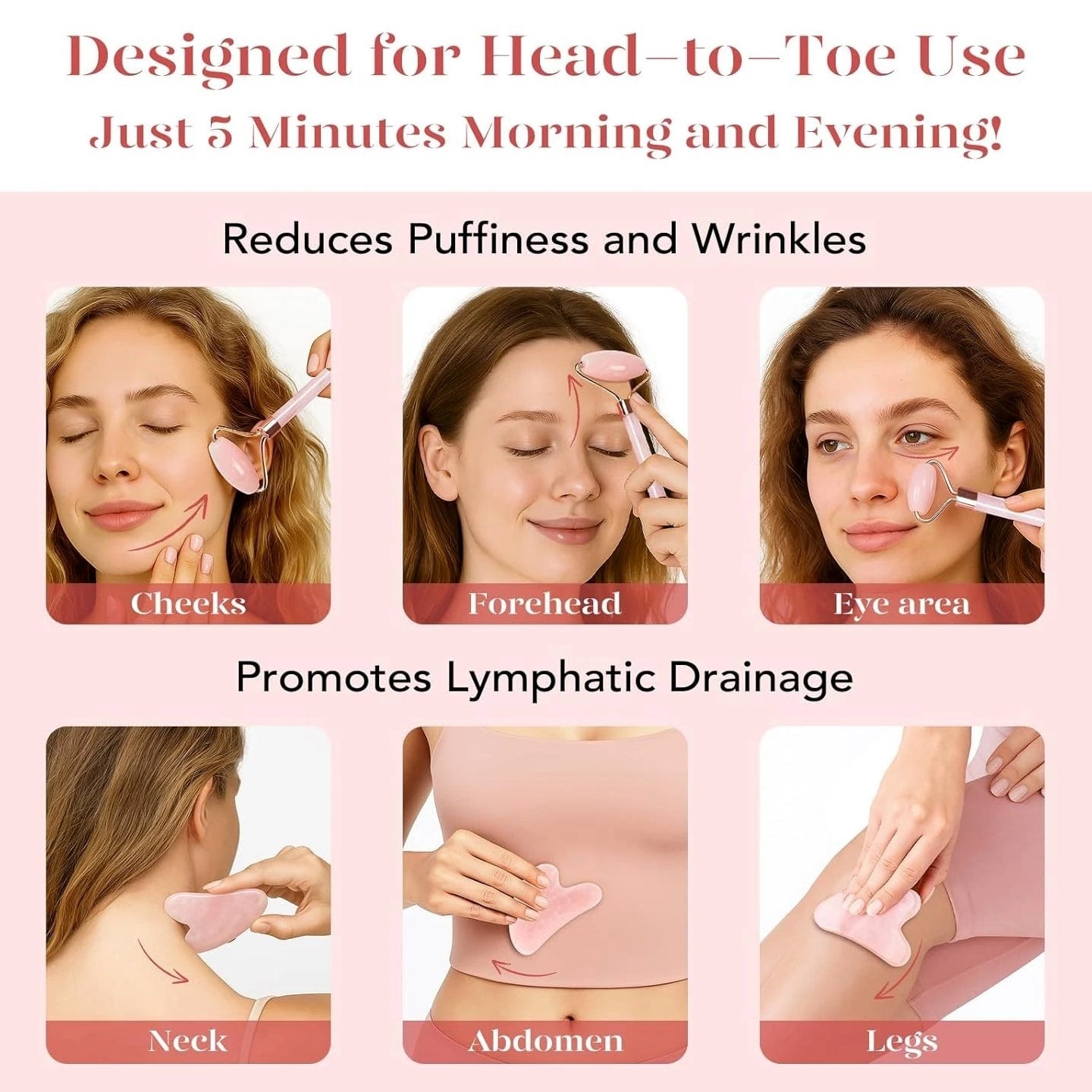 BAIMEI IcyMe Gua Sha & Jade Roller Facial Tools Face Roller Gua Sha Set