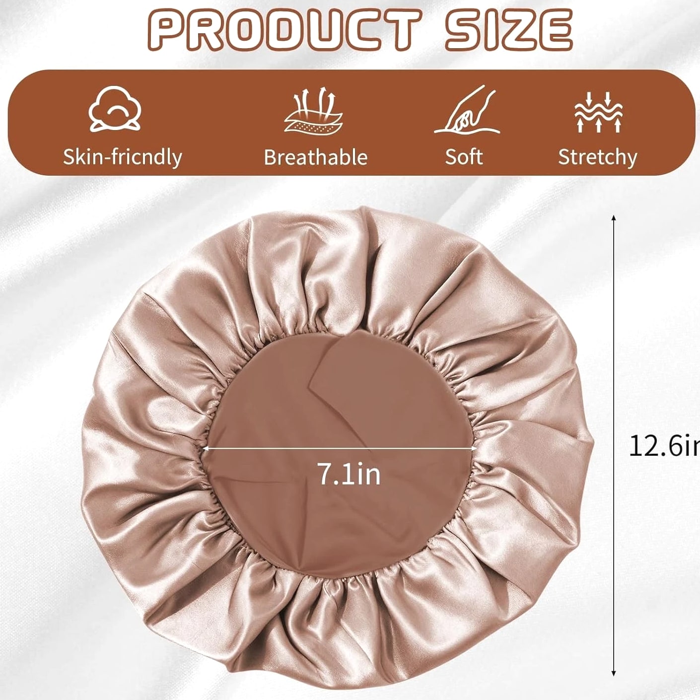 2 Pcs Satin Hair Bonnets, Silk Bonnet for Sleeping, Soft Elastic Band Sleep Cap