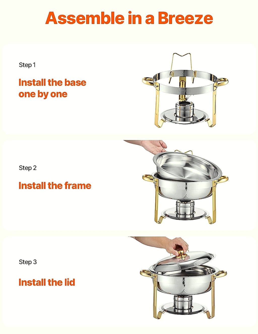 SucceBuy 4-Pack Chafing Dish Buffet Set Stainless Steel