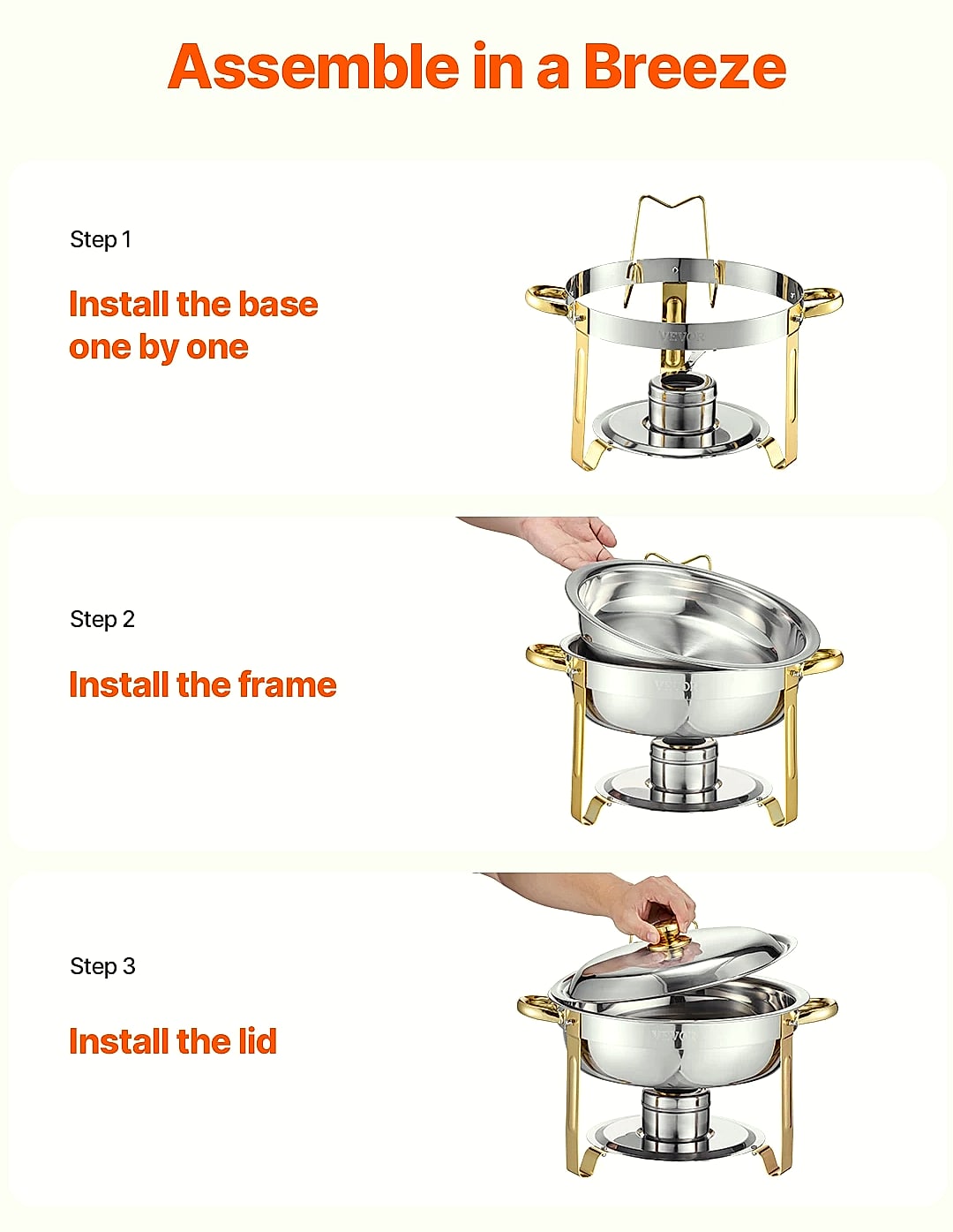 SucceBuy 4-Pack Chafing Dish Buffet Set Stainless Steel