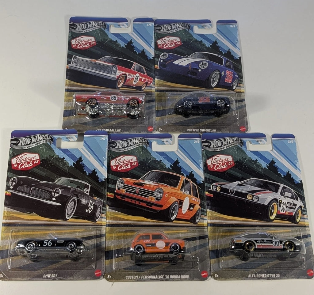Hot Wheels Vintage Club 1968 Set of 5 Cars 1:64 Scale Diecast Cars (A31)