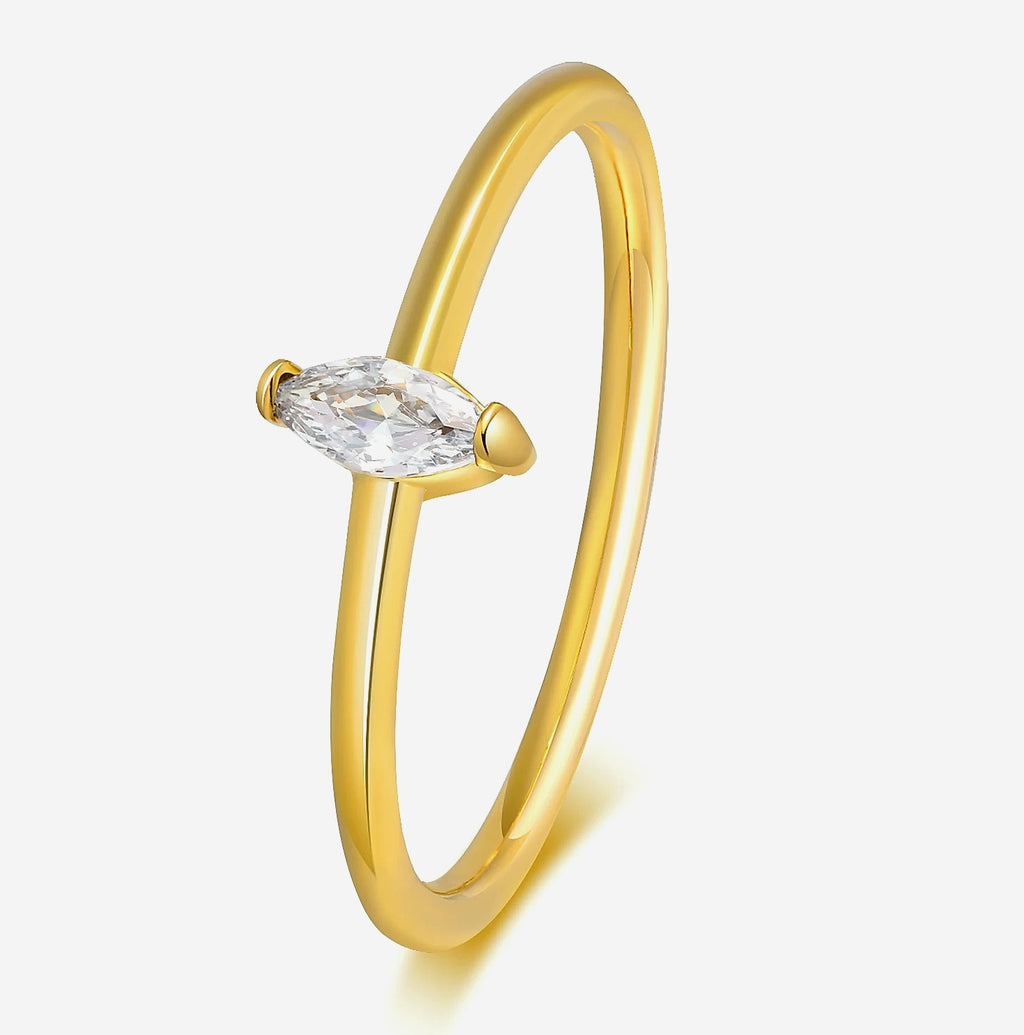 Myfresty Twisted Rope Slim Ring for Women, Stainless Steel