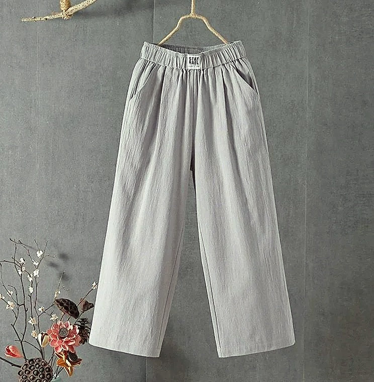XPQBB Women's Summer Casual Pants Cotton Linen Blend