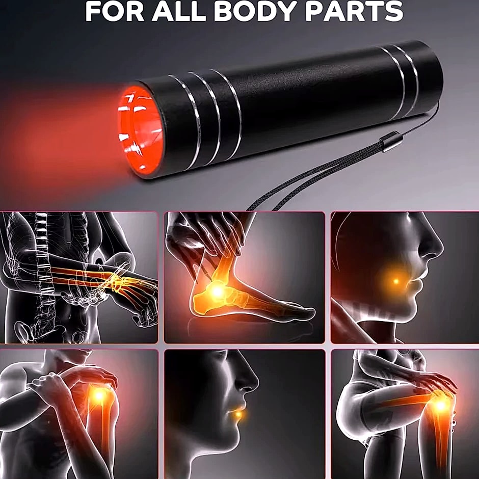 Vilnason Red Blue Light LED Therapy Flashlight