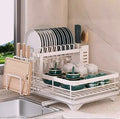 AEHOME Double-Tier Extendable Dish Drainer for Kitchen