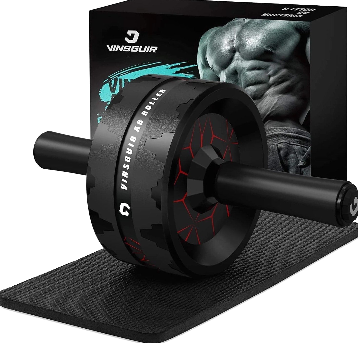 VINSGUIR Ab Roller Wheel, Abs & Core Workout Equipment for Home Gym with Knee Pa