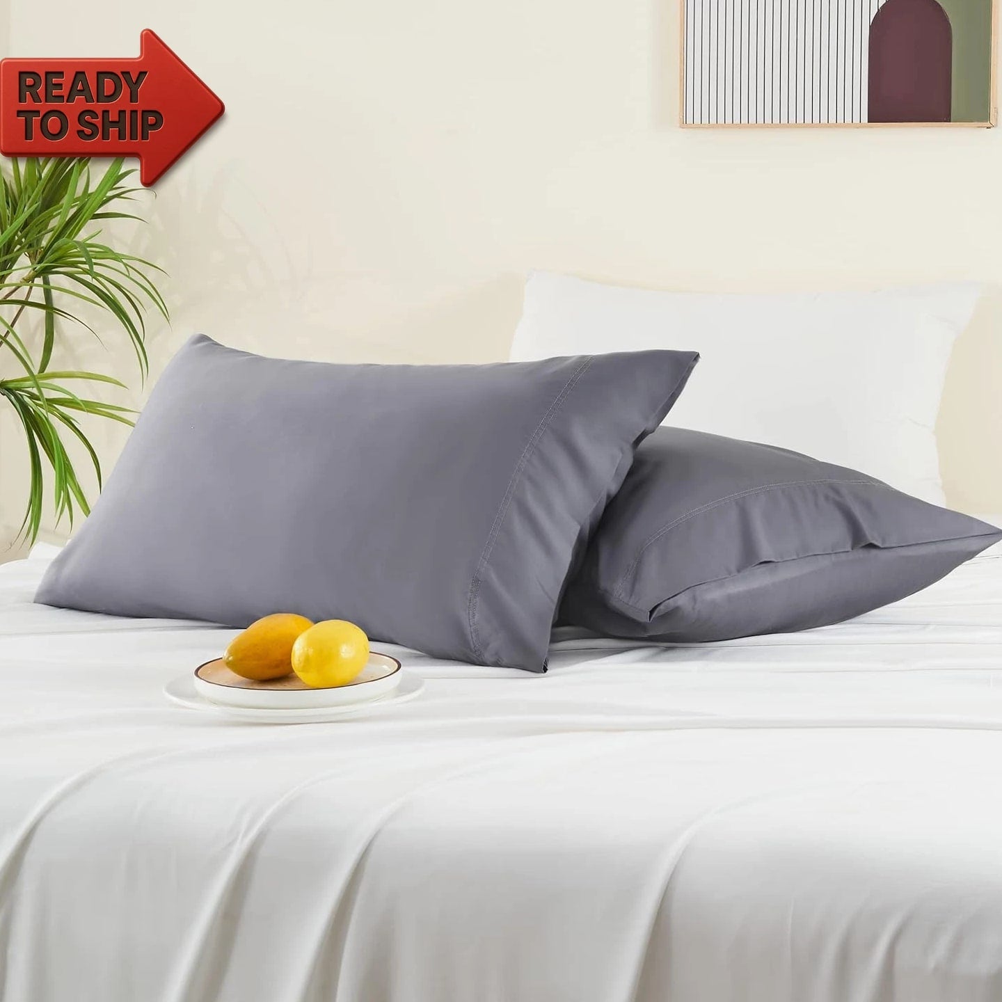 BEDELITE Pillow Cases Queen Size Set of 2, Rayon Derived from Bamboo, Cooling P