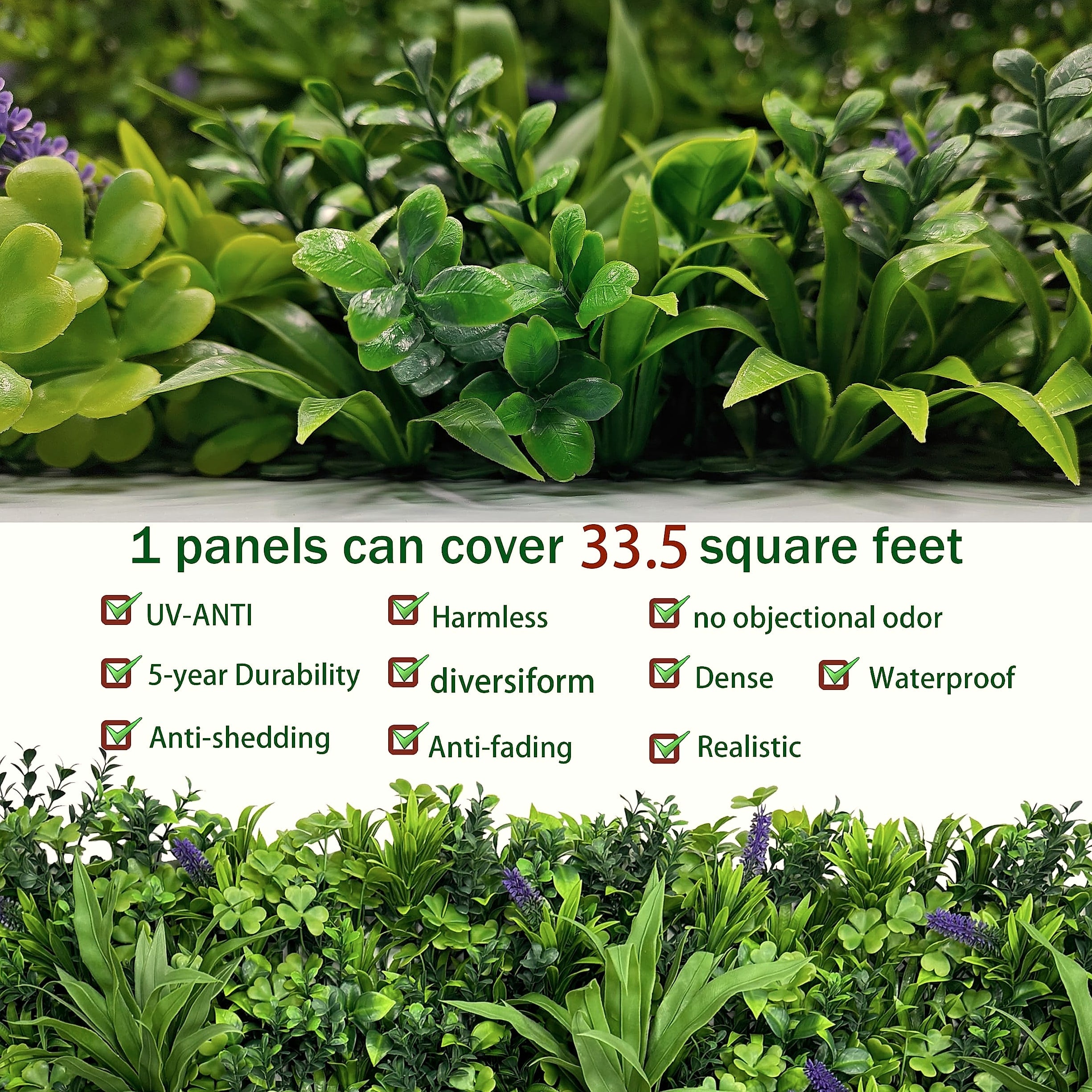 ODTORY 40x120in Artificial Ivy Wall Roll Privacy Fence Screen