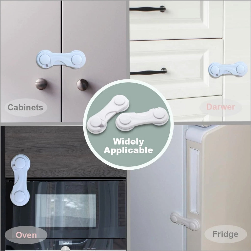 Cabinet Door Locks for Baby Proofing and Child Safety, 4 Pack Childproof Cab...