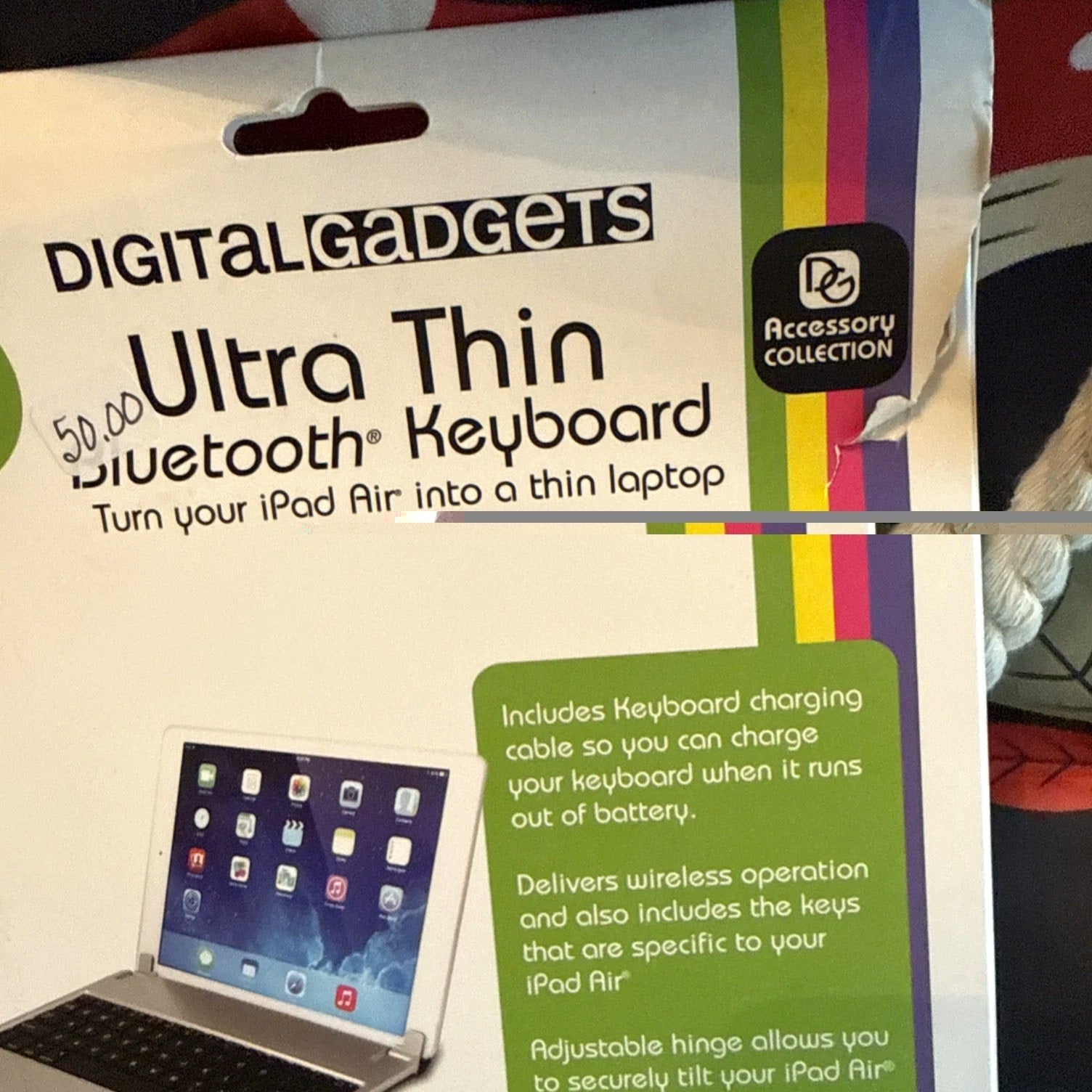 Digital Gadgets Ultra Thin Bluetooth Keyboard For iPad Mini  Open Box Never Used