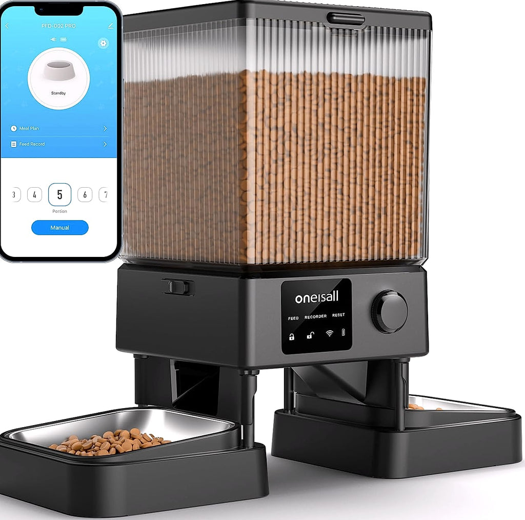oneisall Automatic Cat Feeder for 2 Cats, 5L Timed Dispenser