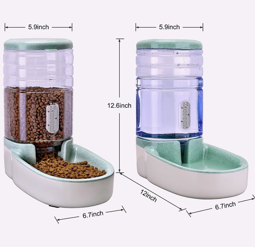 Kacoomi Automatic Pet Feeder and Water Dispenser Set, 1 Gallon