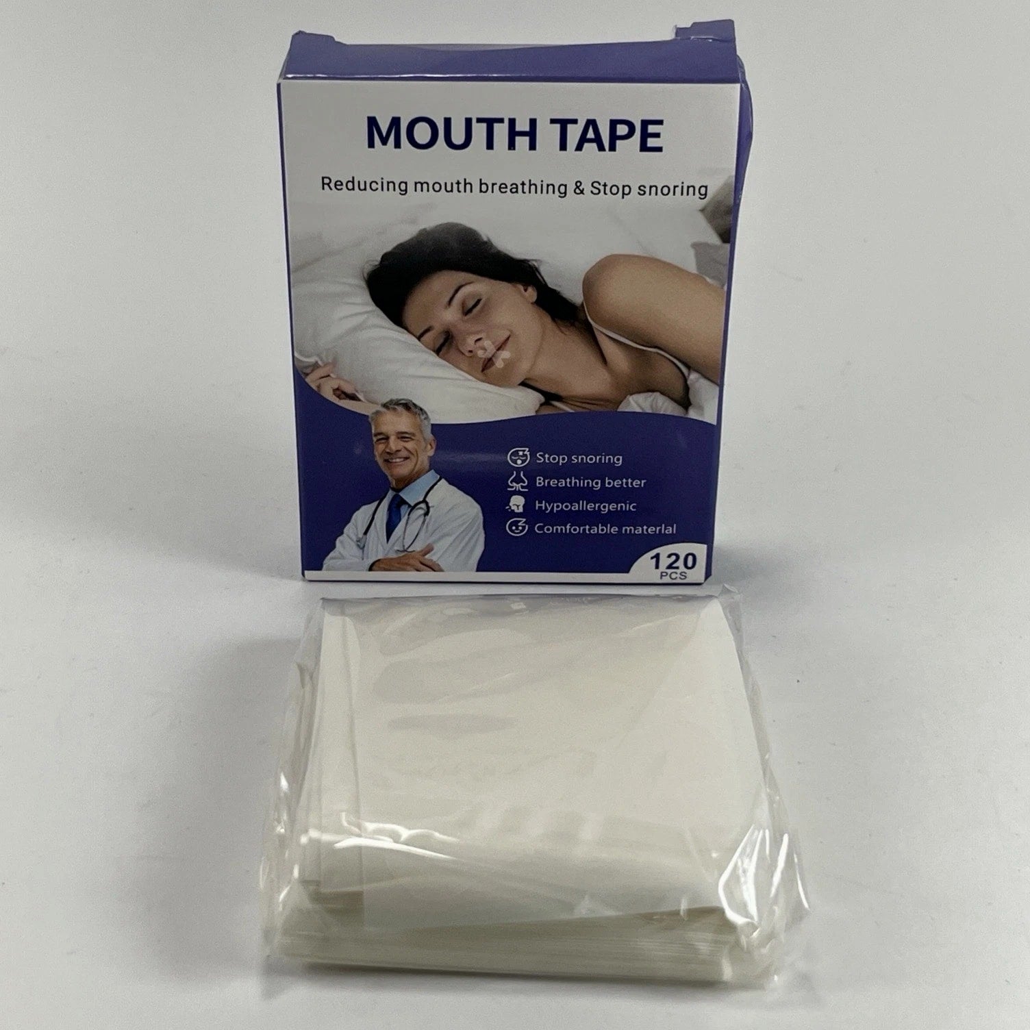 Mouth Tape Patches 600 (120 Per Box) Gentle Hypoallergenic Comfortable Cross X
