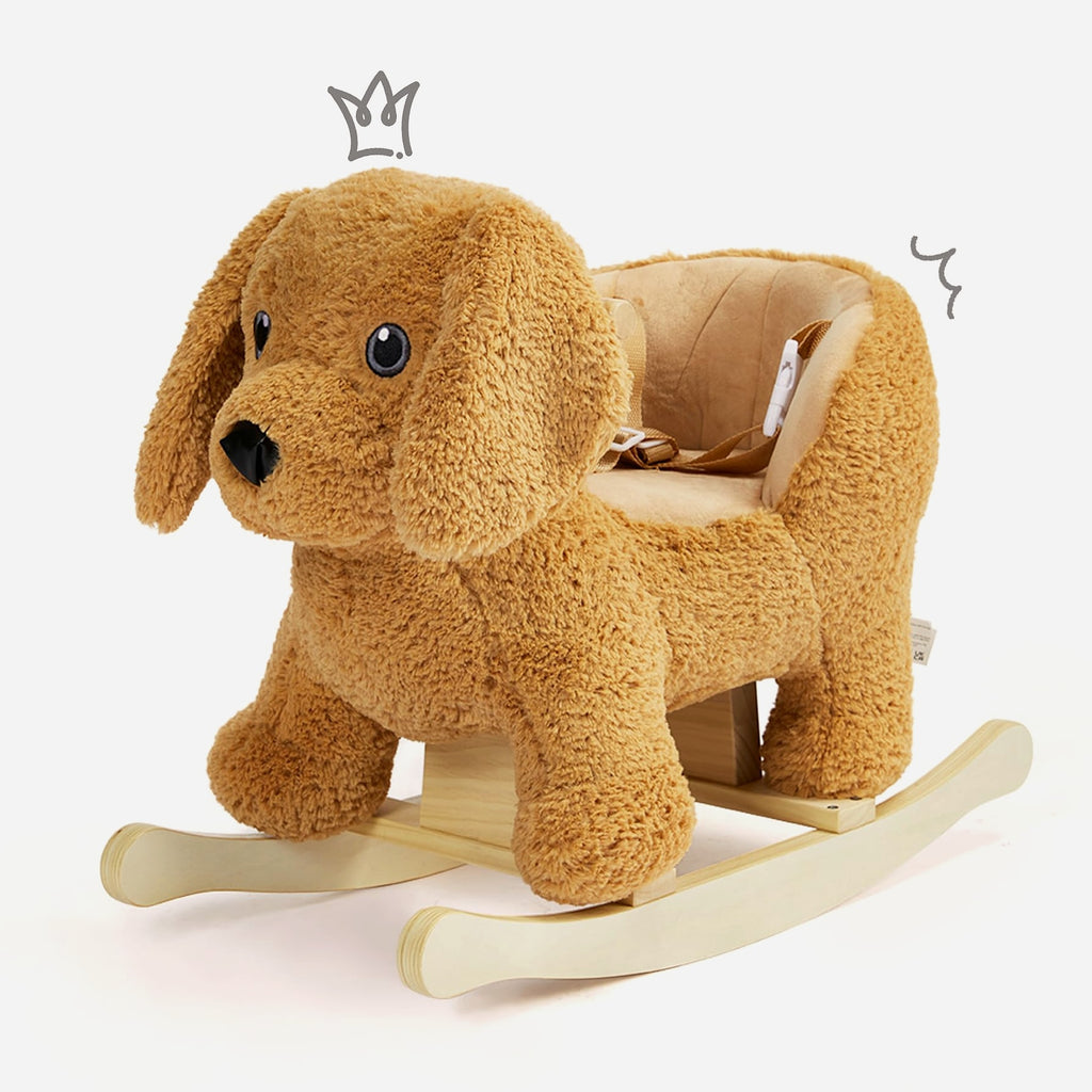 Jolie Vallée Poodle Wooden Rocking Horse for Toddlers