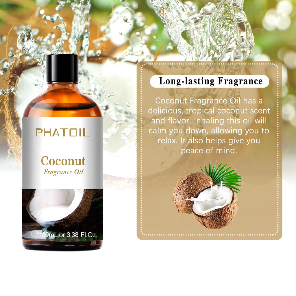 100ML Coconut Fragrance Oil for Soaps and Candles Making, Humidifiers, Diffusers