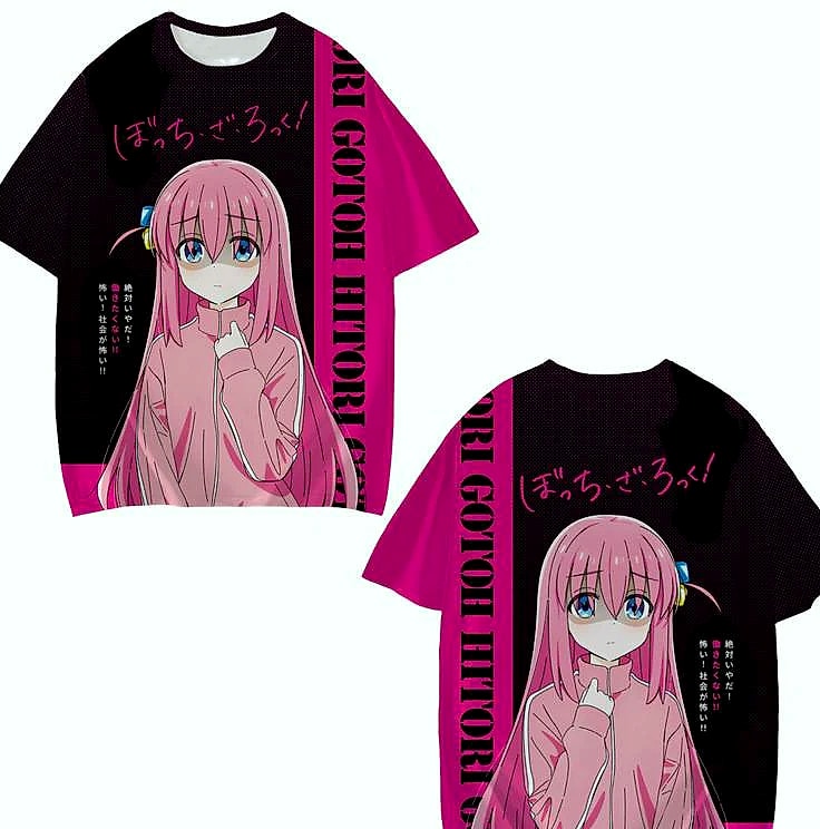 Bocchi The Rock 3D Print T-Shirt Short Sleeve