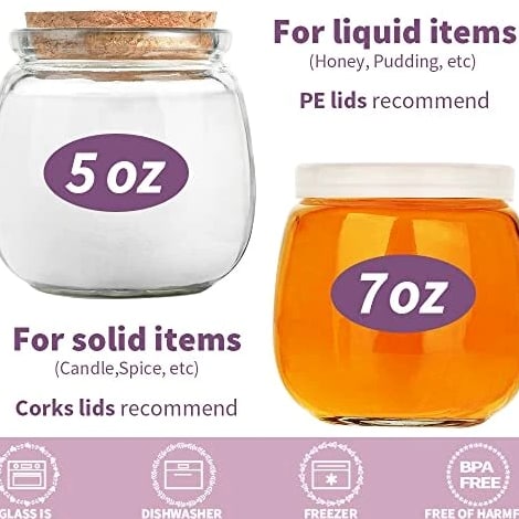 40 Pack Empty Candle Jars for Making, 7oz Small Glass with Cork Lids, Honey